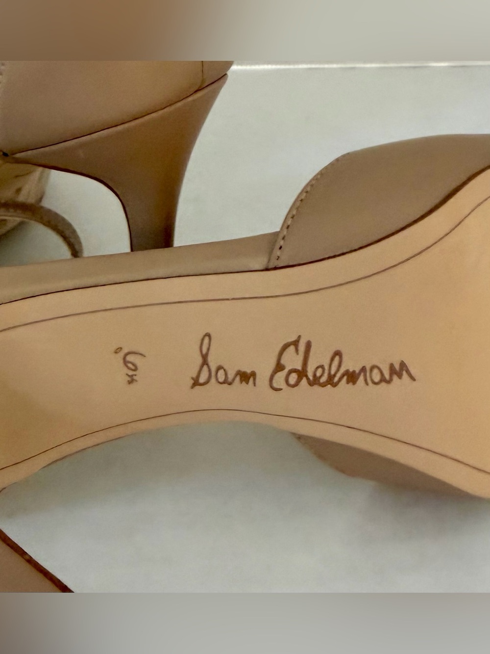 New Sam Edelman Harlow NUDE Leather Pumps Size 6.5 NIB - Picture 5 of 7